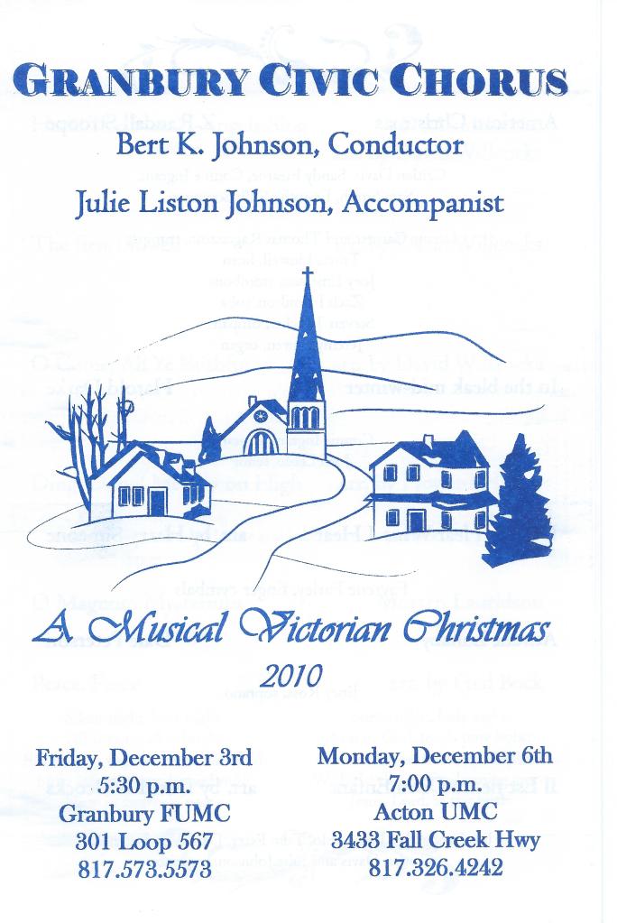 2010 Christmas Concert Program Cover